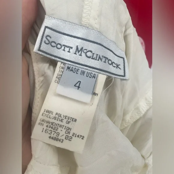 Vintage Scott McClintock 1980s Cottagecore Lace & Rosette Detail Dress - Picture 11 of 16